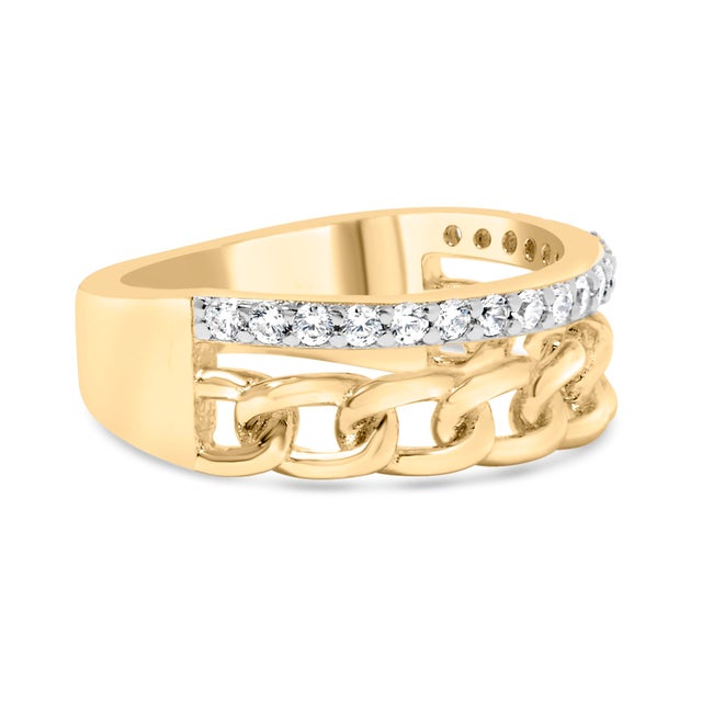 Immerse yourself in the opulence of the 10K Yellow Gold Diamond Cuban Link Ring Band, a marvel of craftsmanship that...