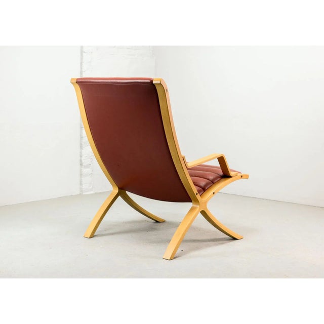 Brown Set of Mid-Century Danish High Back AX Lounge Chairs by Hvidt and Molgaard Nielsen for Fritz Hansen For Sale - Image 8 of 17