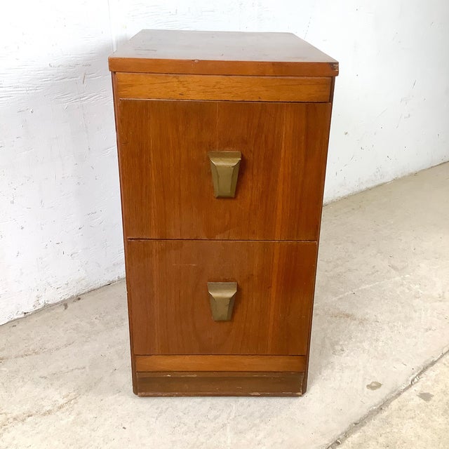 Art Deco Vintage American Modern Two-Drawer Nightstand For Sale - Image 3 of 18