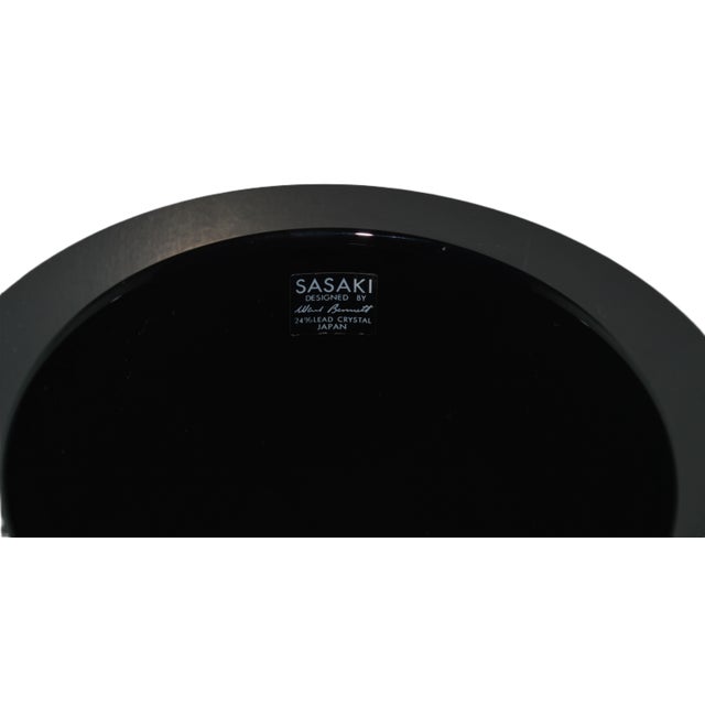 Ward Bennett 1980s Sasaki Ward Bennett Sengai Black Crystal Vase For Sale - Image 4 of 9