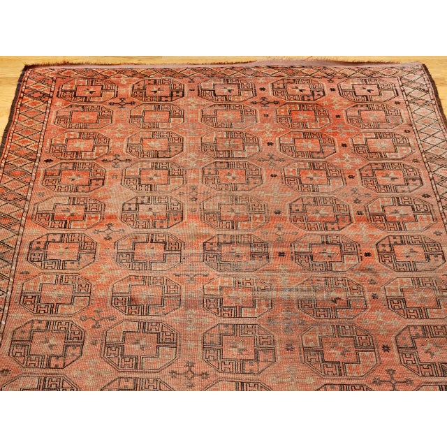 Vintage Turkmen Tekke Gallery Rug in Allover Pattern in Red, Brown, Gray, For Sale - Image 12 of 18