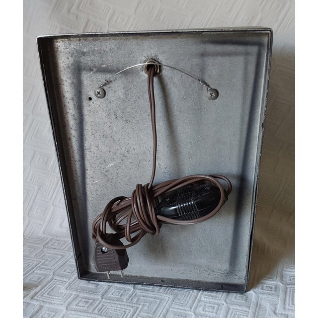 1940s Vintage Wall Sconce, Lamp, Light With Fisherman, Stained Glass For Sale - Image 5 of 5