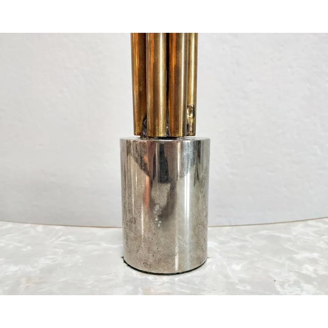 Brutalist Candleholder in Brass and Nickel, Italy, 1970s For Sale - Image 10 of 11