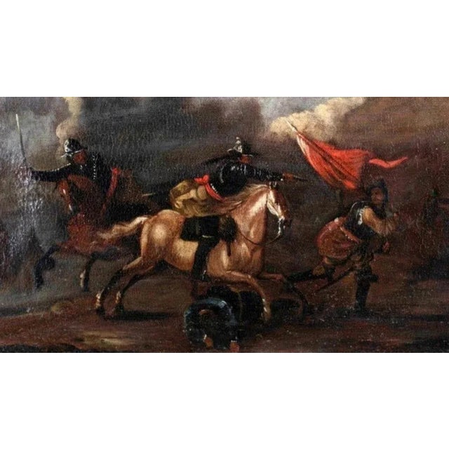 French School Artist, Battle Scene, 18th Century, Oil on Canvas, Framed For Sale - Image 5 of 7