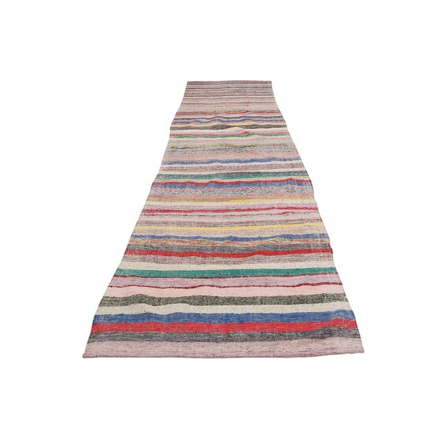 Vintage handwoven decorative rag rug from Adana region of Turkey. Approximatelly 40-50 years old. In very good condition.