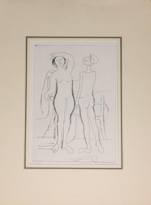Marino Marini, The Encounter, 1961, Etching