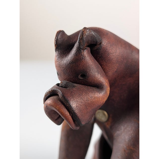Brown Vintage Leather Boxer Dog, Germany, 1960s For Sale - Image 8 of 9