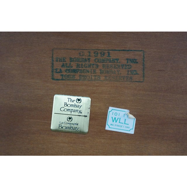 1991 Vintage Bombay Co Campaign Style Cherry Finished Butler's Coffee Tray Table For Sale - Image 14 of 16