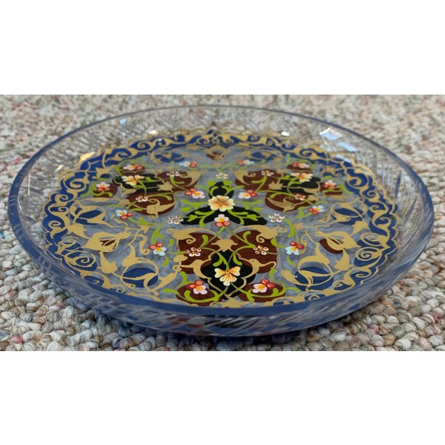 Traditional Mid 20th Century Painted Glass Plate For Sale - Image 3 of 7