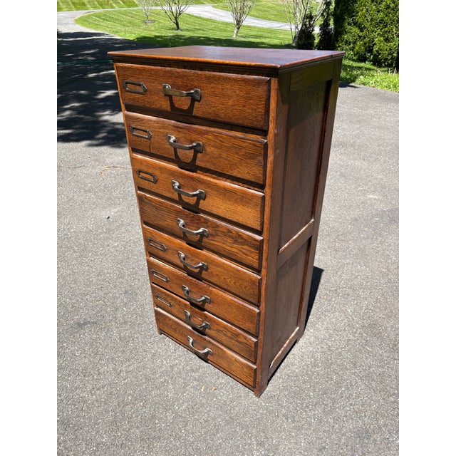 English Antique Oak Multi-Drawer Cabinet, Late 19th Century For Sale - Image 3 of 7