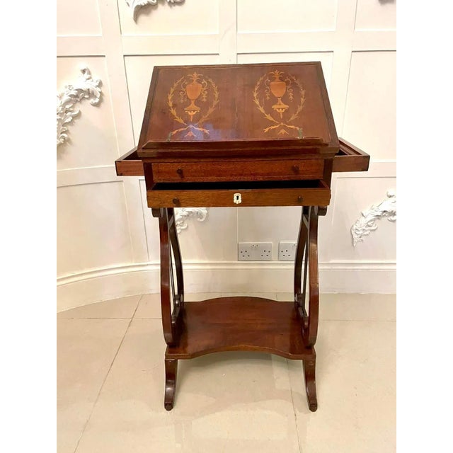 Edwardian Inlaid Mahogany Reading Table For Sale - Image 11 of 18