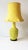 A very beautiful bright neon-ish yellow Chevron pattern ceramic table or desk lamp with coordinating yellow silk shade, in...
