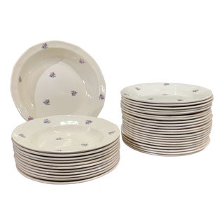 Earthenware Dinner Service from the Digoin Sarreguemines Factory, Set of 33 For Sale