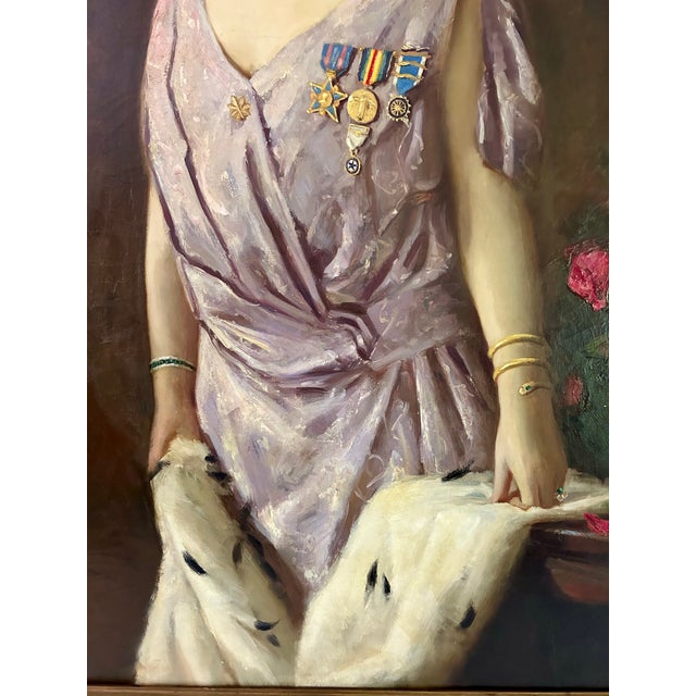 1920s 1927 Portrait of Mrs Charles D Westcott by Hans Schlereth For Sale - Image 5 of 11