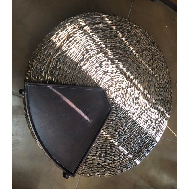Boho Chic Large Rattan Coffee Table With Floating Table Top For Sale - Image 3 of 13
