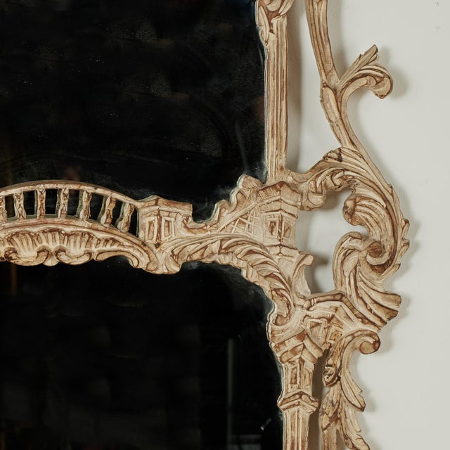 Vintage Italian Chinese Chippendale Pagoda Sytle Wall Mirror For Sale In West Palm - Image 6 of 10