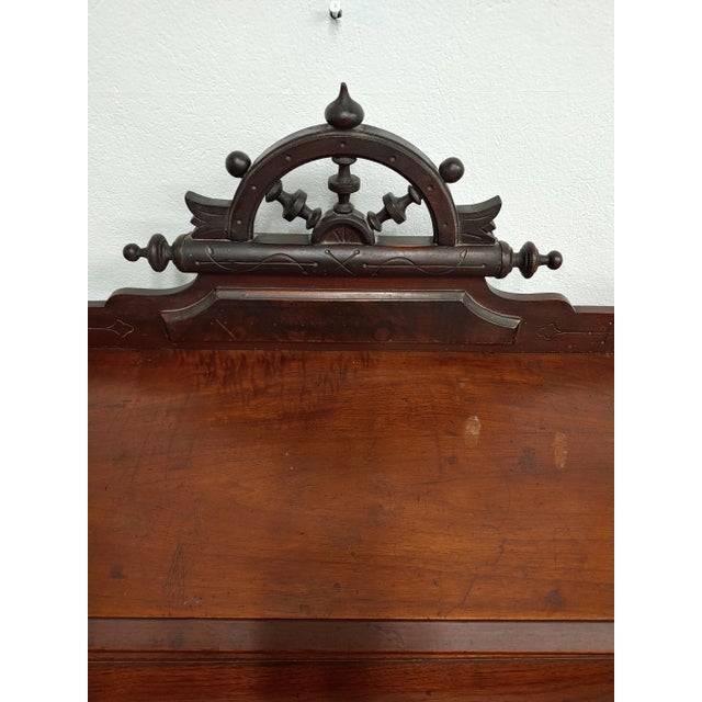Wood Antique 19th Century Mahogany Renaissance Revival Banker's Cylinder Secretary Desk For Sale - Image 7 of 13