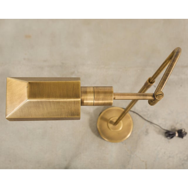 Brass Casella Style Bronzed Swing Arm Pharmacy Floor Lamp For Sale - Image 8 of 17