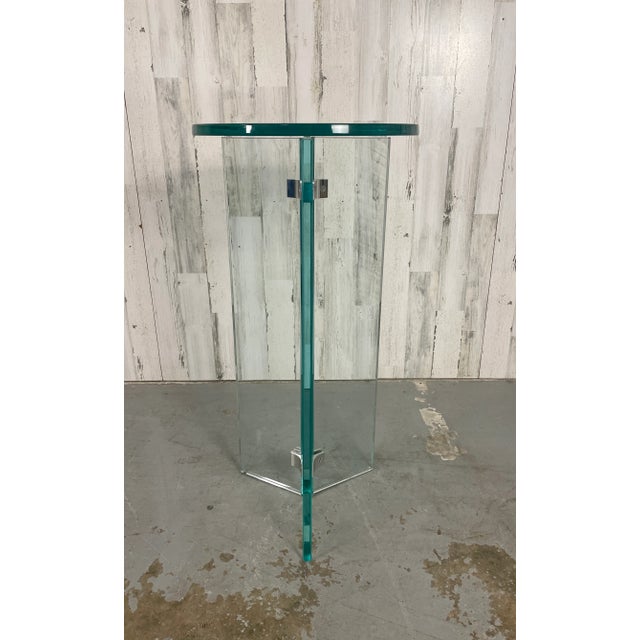 Pace Collection Pedestal / Plant Stand. Modern Glass Architectural Column that can be used for sculptures or plants. No...