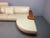 Cream Mid-Century Italian Cream Leather Landscape Sofa with Chaise Longue and Integrated Table from Frighetto, Italy, 1980s, Set of 2 For Sale - Image 8 of 18
