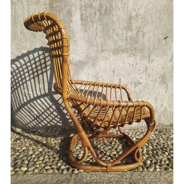 Bamboo Armchair, 1950s For Sale - Image 6 of 11