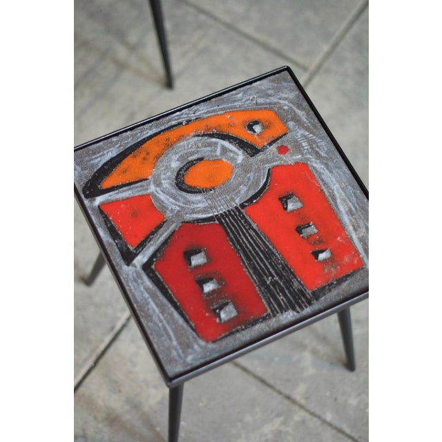 1950s Vintage Low Ceramic Tables from Brothers Jean & Robert Cloutier, 1950s, Set of 2 For Sale - Image 5 of 18