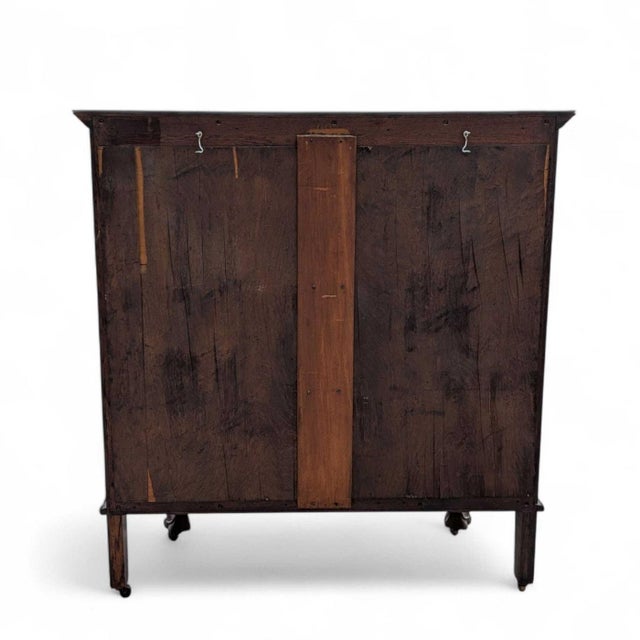Vintage Oak Bow-Front Curved-Glass China Cabinet With Claw Feet For Sale - Image 15 of 18