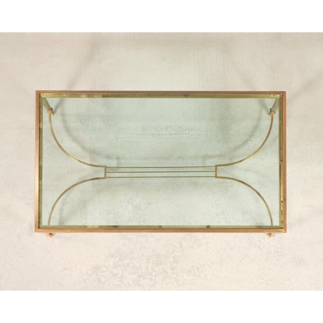 Maison Jansen Maison Jansen Style Neoclassical Bronze Glass Cocktail Table For Sale - Image 4 of 18