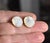 14k Gold Kabana Carved Mother of Pearl Sand Dollar Pierced Post Earrings, A Pair For Sale In Philadelphia - Image 6 of 15