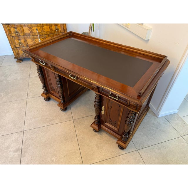 Gründerzeit Column Desk in Walnut For Sale - Image 18 of 18