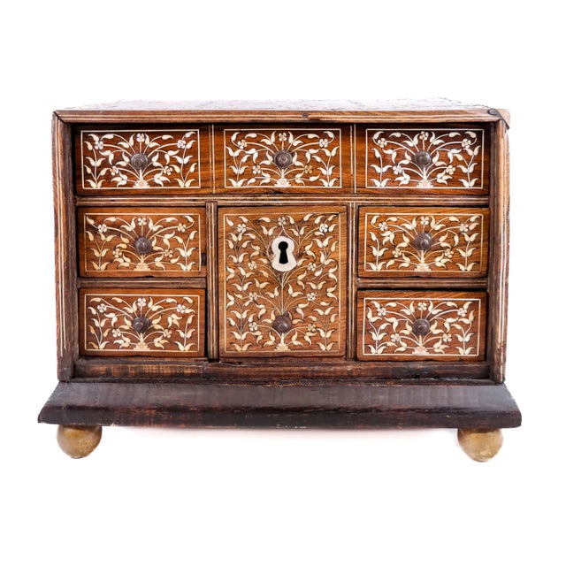 Indian Inlaid Table Cabinet For Sale - Image 3 of 9