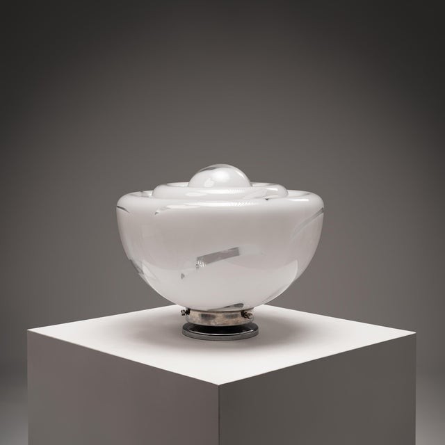 Large Sculptural Italian Table Lamp in Murano Glass, 1970s For Sale - Image 4 of 10