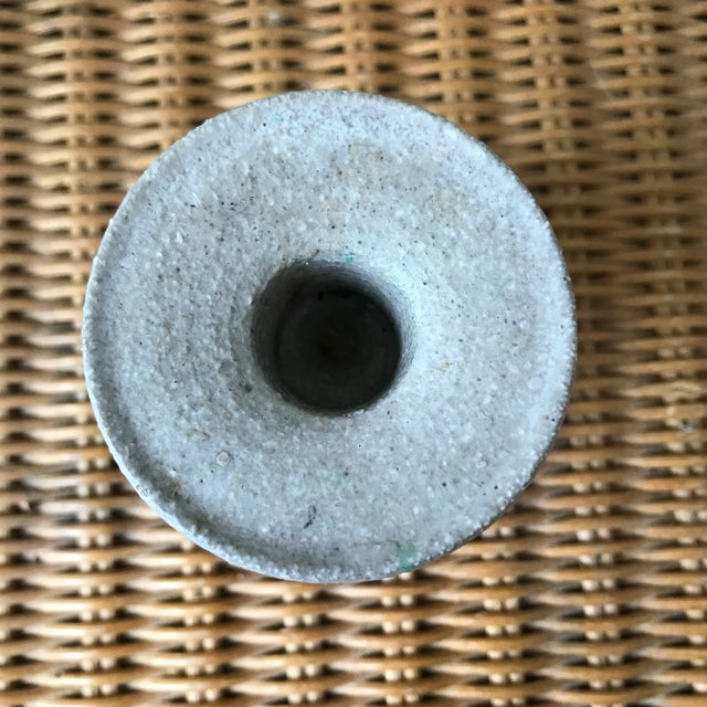 Brown Vintage Boho Studio Pottery Candle Stick Holder For Sale - Image 8 of 11