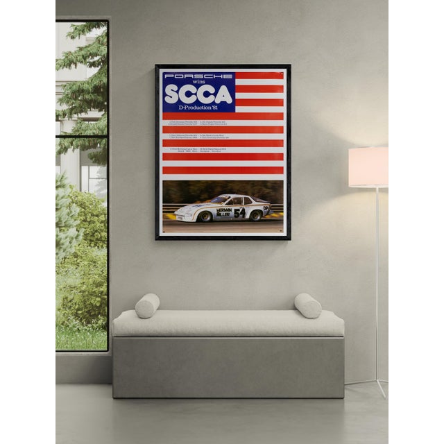 Porsche wins scca 1981 – 1981 – original vintage porsche poster by werbeagentur strenger – vintage motorsport – 102x76 cm...