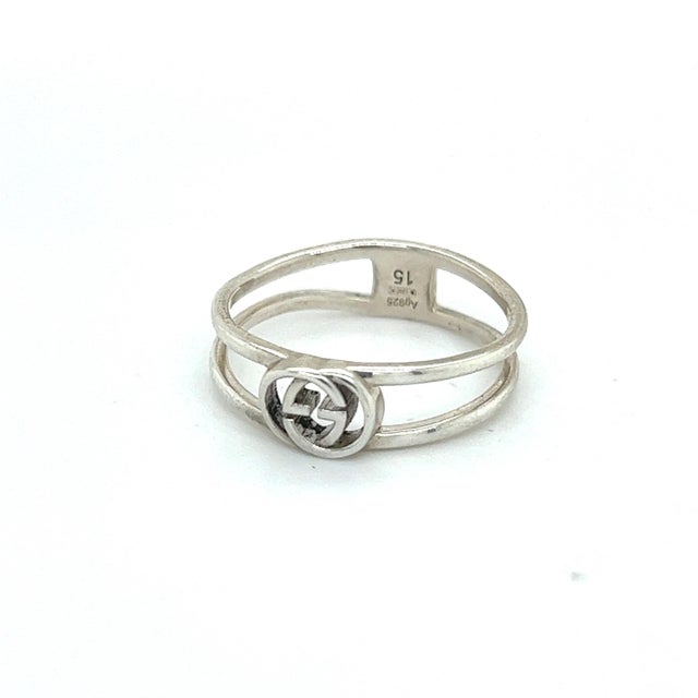 Contemporary 1990s Gucci Estate Ladies Ring Size 7 Sterling Silver, Size 7 For Sale - Image 3 of 6