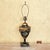 Wildwood Hand Painted Toleware Urn Table Lamp, Rocky Mount Nc, Floral Black & Gold For Sale - Image 15 of 18