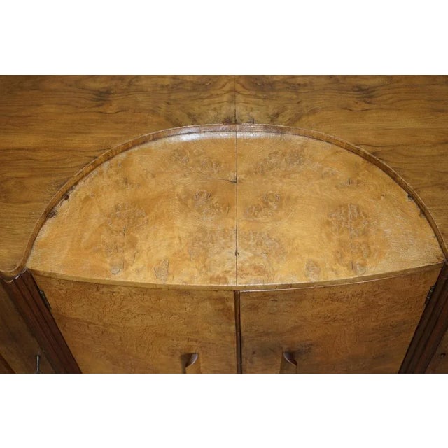 Antique Art Deco Burr Walnut Sideboard with Drawers For Sale - Image 13 of 18