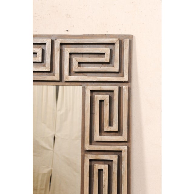 Wood Greek Key Artisan-Made Mirror, 5+ Ft Tall For Sale - Image 7 of 9