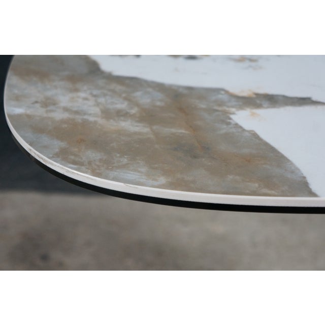 Late 20th Century Lerin Ceramic Faux Marble Modern Contemporary End Table 26" For Sale - Image 6 of 15