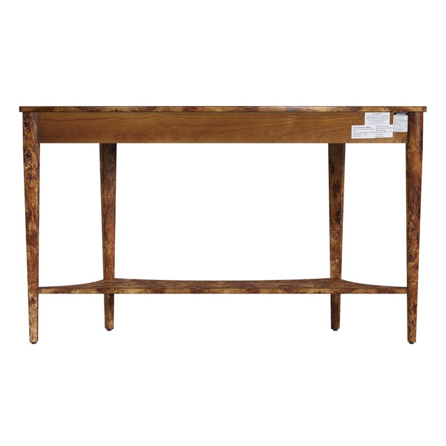 Wood Astor 54"W Demilune Console Table, Traditional Burl For Sale - Image 7 of 9