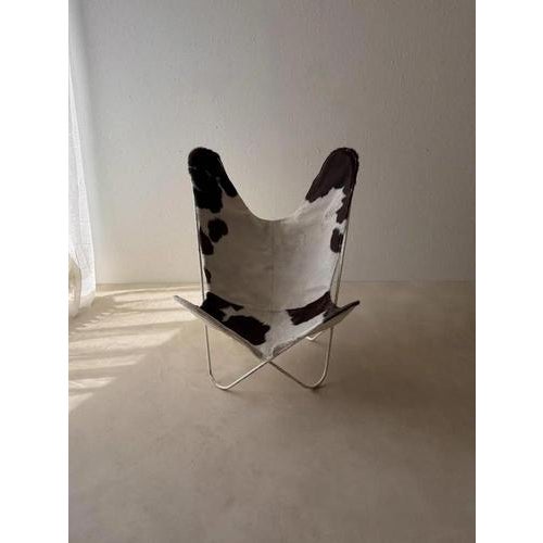 Vintage Cowhide Leather Butterfly Chair, 1970s For Sale - Image 9 of 12