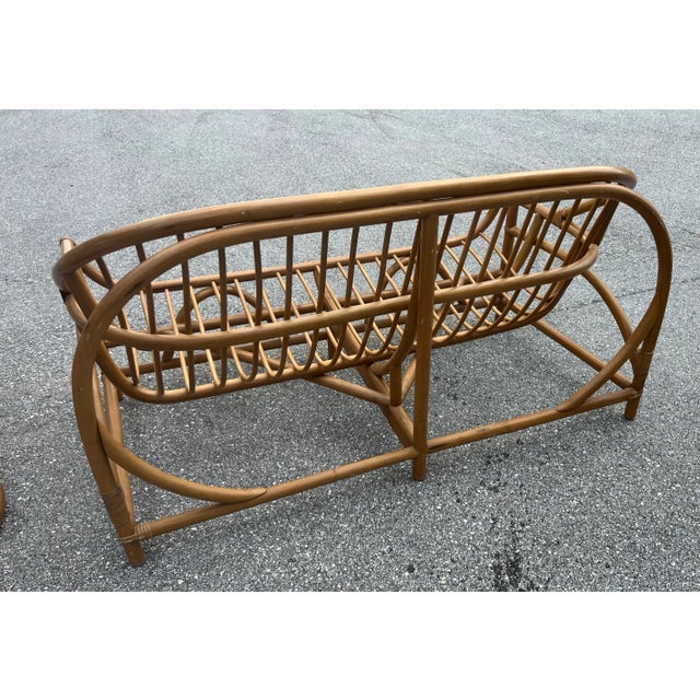 Mid 20th Century Mid 20th Century Vintage Bamboo Rattan Sofa Only For Sale - Image 5 of 7