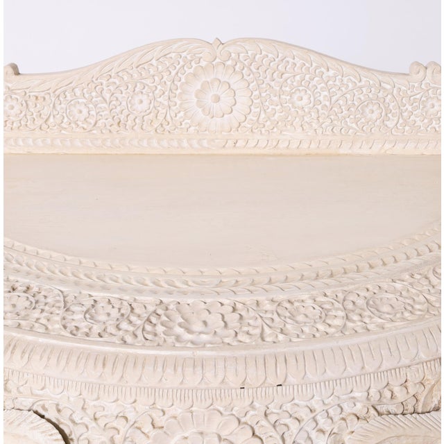 Late 19th Century Antique Anglo Indian Demi-Lune Elephant Head Console Table For Sale - Image 5 of 11