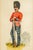 wonderfully evocative antique watercolor portrait of a standing Highland soldier, this finely detailed work captures the...