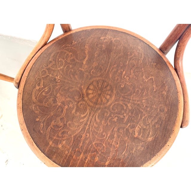 Bent Beechwood Desk Chairs with Pyrographed Seats from Thonet, 1930s, Set of 2 For Sale - Image 16 of 17