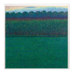 Oliviero Masi Dark Green Field, Pastel Landscape 1987