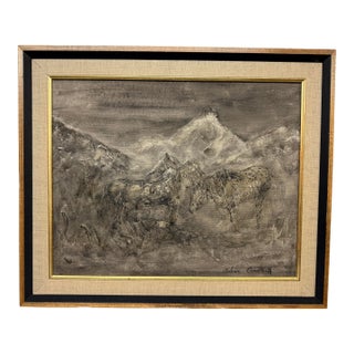 Arlene Campbell Black & White Landscape Artwork, Signed For Sale