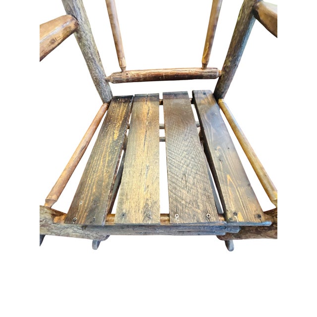 Vintage Classic American Rustic Log Rocking Chairs, a Pair For Sale - Image 9 of 11