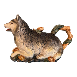 Vintage Ceramic Wolf Teapot by Fitz and Floyd