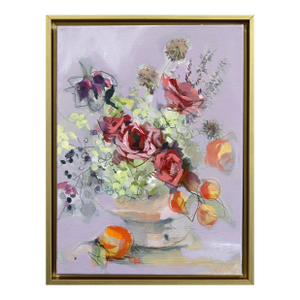 Sweet Oranges - Framed Abstract Expressive Botanical Floral Still Life Ortiginal Artwork by Kellie Newsome